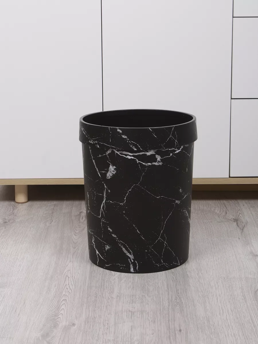 Wallard Mermer Görünümlü Çöp Kutusu 14l 229382551 Siyah