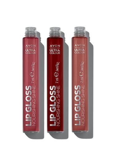 Avon Ultra Color Gleaming Guava + Peony Blush + Wisteria Glow Dudak Parlatıcısı 3'Lü