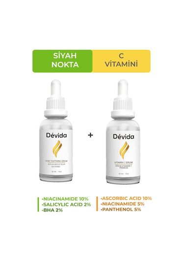Siyah Nokta Gözenek Sıkılaştırıcı Ve C Vitamini 2'li Bakım Seti