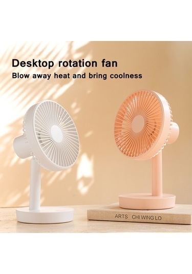 Cacaomasaüstü Şarj Edilebilir Fan Küçük Taşınabilir Klima Otomatik Dönen Vantilatör 3 Hız Yyeutb Pembe