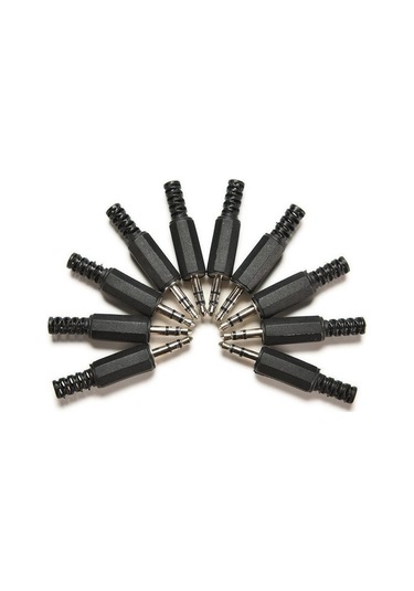 10 Adet 3.5mm Ses Erkek Fiş Jak Adaptörü Stereo Konektör Kulaklık Araçları