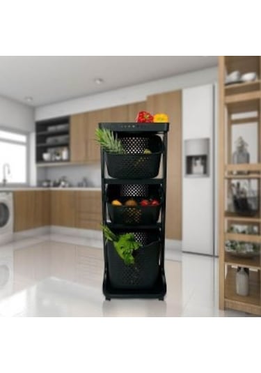 Üç Katlı Organizer Sepet - Sebzelik COSTP750G