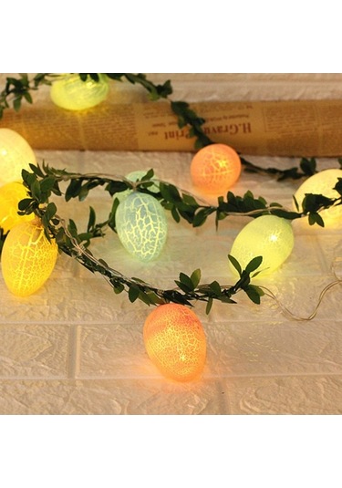 Novahub 10 Led Paskalya Yumurtası Şekilli Renkli Işık Zinciri - Parti, Düğün, Dekorasyon İçin 112 Karakter Çok Renkli, Parti Renkli Çok Renkli