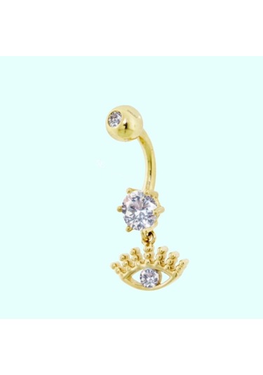 Altın Göbek Piercing 14 Ayar Sallantılı Göz