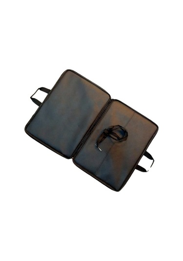 Askılı, Fermuarlı 50x70 Resim Çantası Su Geçirmez Ketenli Kumaş 55x75 Proje Çantası Körüklü Çift Bölme Haki