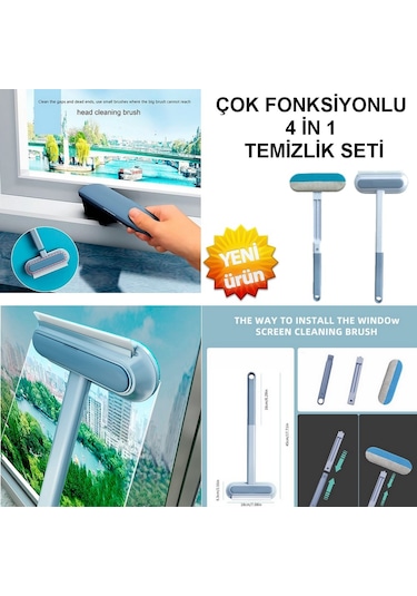 4 In 1 Cam Pencere Temizleme Sileceği Koltuk Halı Tüyü Toplama