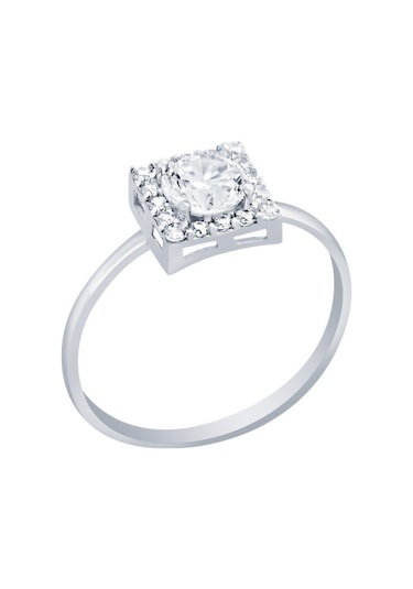 Diamond Line - Gülaylar - Beyaz Altın 14 Ayar Koleksiyon Yüzük