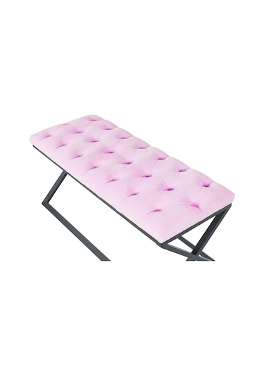 Varcera Pembe Chester Model Kapitoneli Puf&bench&koltuk&oturma Bankı&teddy Puff&yatak Odası Takımı Önü&ucu