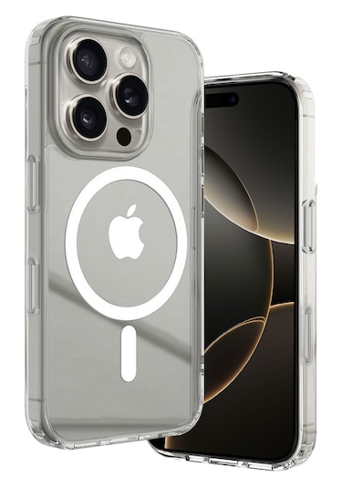 Iphone 16 Pro Uyumlu Magsafe Kablosuz Şarj Özellikli Şeffaf Kılıf