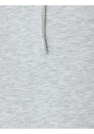 Koton Şardonlu Pamuklu Basic Kapşonlu Sweatshirt Gri 5wam70001mk Gri