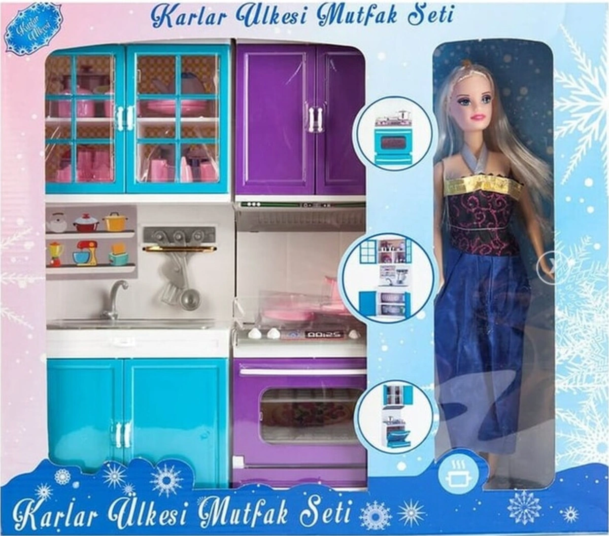 2333 Kutuda Karlar Ülkesi 2'li Fırın Lavabo Bebekli Oyuncak