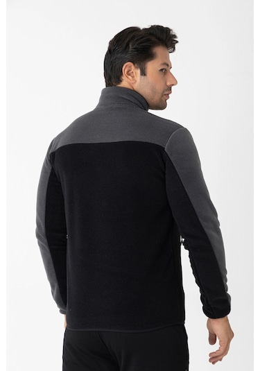 Crozwise Erkek Tam Fermuarlı Polar Sweat Siyah 6051-10 SiYAH