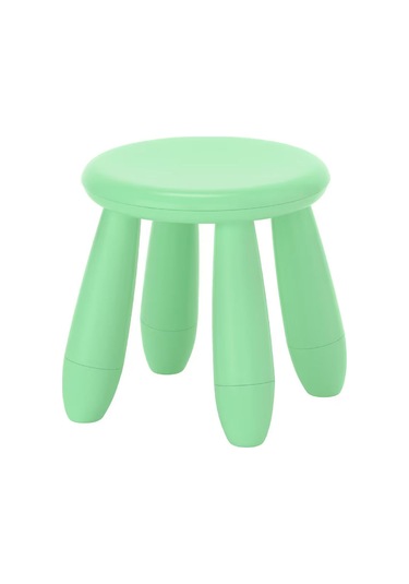Mammut Yeşil Çocuk Taburesi, Tabure-oturak Masa Oyun Taburesi Polipropilen Plastik