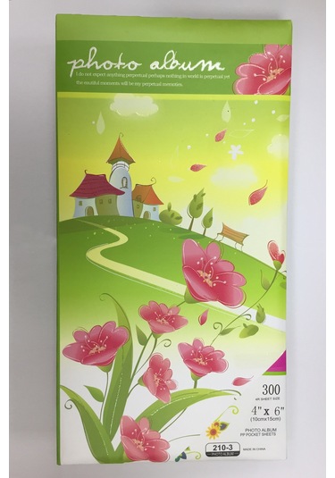 10 x 15 CM 300'lük Kaliteli Çiçek Desenli Fotoğraf Albümü