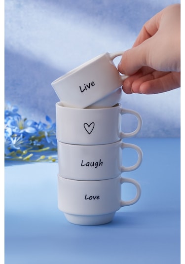 Karaca  Lovely Laugh 4 Kişilik Espresso Kahve Seti 100 ml