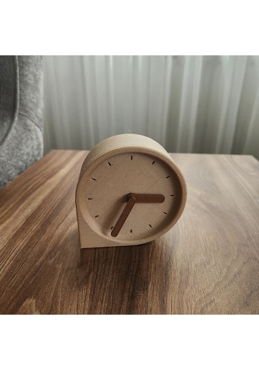 Cove Clock Dekoratif Masa Saati Modern 3d Baskı Saat Açık Ahşap