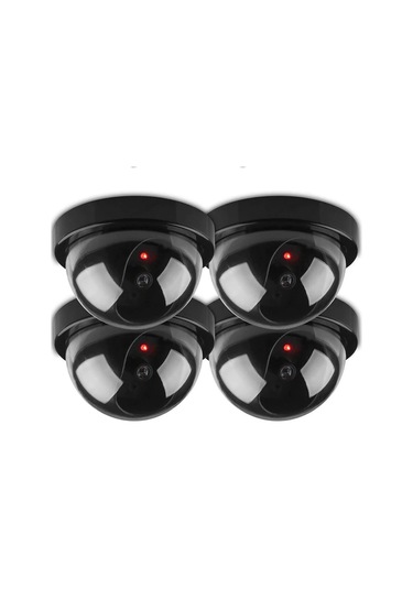 Aubyhe 4 Adet Kablosuz Sahte Cctv Kamera, Led Işık Flaşlı, Güvenlik Gösterici, Abs Plastik, Siyah