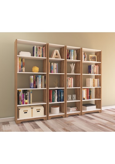 Nur Mobilya 4'lü Kitaplık Seti Arkalıksız Modeldir