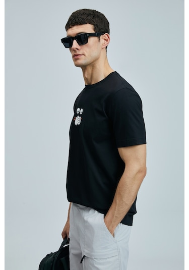 Lufian Zany Modern Grafik T- Shirt Siyah Siyah 111020255100100 Siyah