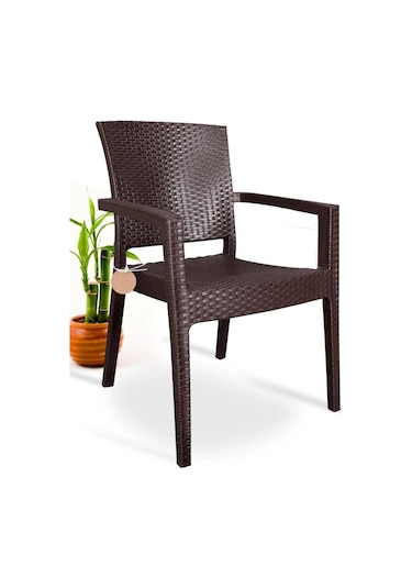 Zeugma Rattan Kollu Sandalye Koltuk Kahve Kahverengi