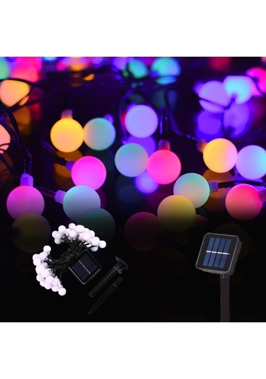Çok Renkli Kamp Güneş Dize Işık Açık 200 Led Küçük Top Işık Bahçe Noel Partisi Dekorasyon Peri Masalı Dekoratif Led Işık 56790502 Çok Renkli