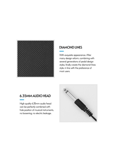 Suofeng J-01-6.35 6.35mm Bağlantılı Dayanıklı Ve Kaymaz Tek Pedal, Elastik Abs Malzeme İle Elektronik Enstrümanlar İçin