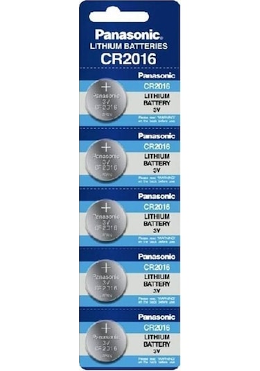 Panasonic Cr2016 3V Lityum Para Düğme Pil 5'Li Blister Ambalaj
