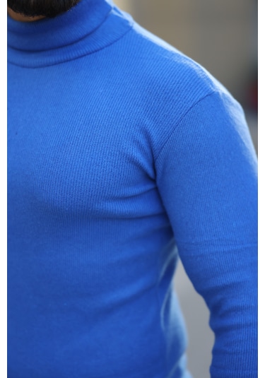 Ribac 3'lü Paket Erkek Boğazlı Balıkçı Triko Kazak Siyah-indigo-bej Çok Renkli