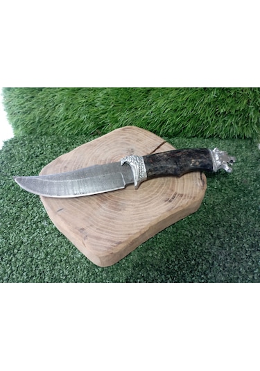 Tctknives El Yapımı Av Kamp Bıçağı Kaplan 000 Gümüş - Siyah