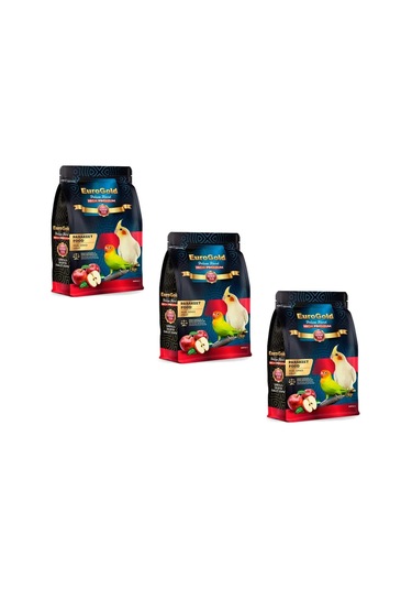 Eurogold Deluxe Elmalı Paraket Yemi 3 x 1 KG