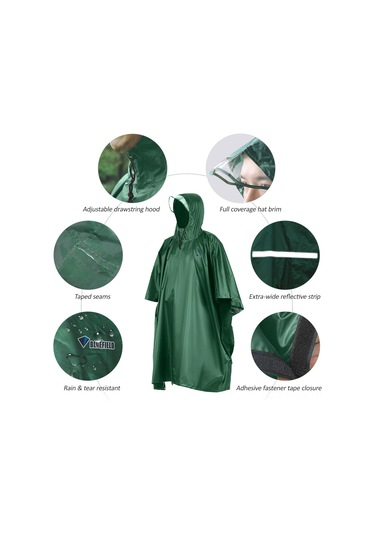 Springsun Çok Amaçlı Yağmurluk - Kamp, Yürüyüş Ve Seyahat İçin Pu5000mm Su Geçirmez Yeşil Şemsiye Yeşil