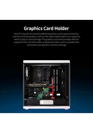 Fastbuy Alüminyum Masaüstü Gm962 Ekran Kartı Tutucu, Dikey Montajlı, İki Noktada Sabitlenen, Siyah Soğutucu Destek Aparatı