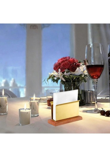 Homyl Peçetelik Paslanmaz Çelik Kağıt Tutucu Tezgah Yemek Altın