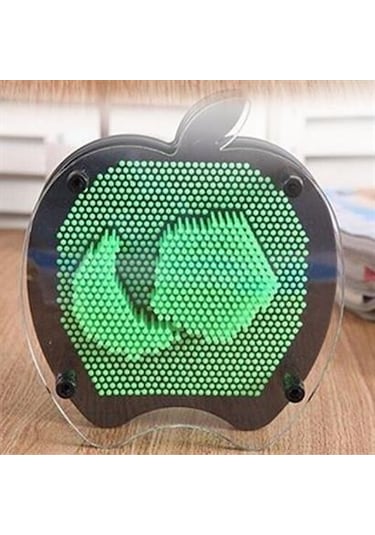 Buffer Elma Şeklinde Pin Art Dekoratif 3d Çivi Sanatı Filografi Tahtası Yeşil