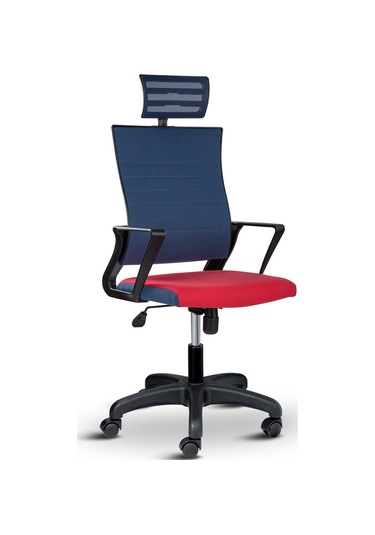 Rigel Başlıklı Ev Ve Ofis Koltuğu Çalışma Koltuğu Mavi Kırmızı