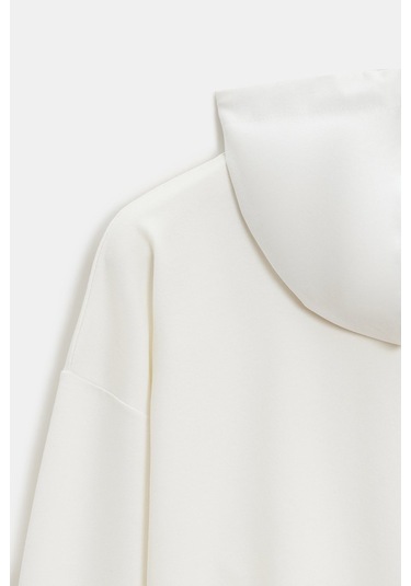 Sââde Kadın Oversize Kapüşonlu Basic Hoodie Sweatshirt Ekru Sââde Kadın Oversize Kapüşonlu Basic Hoodie Sweatshirt Ekru