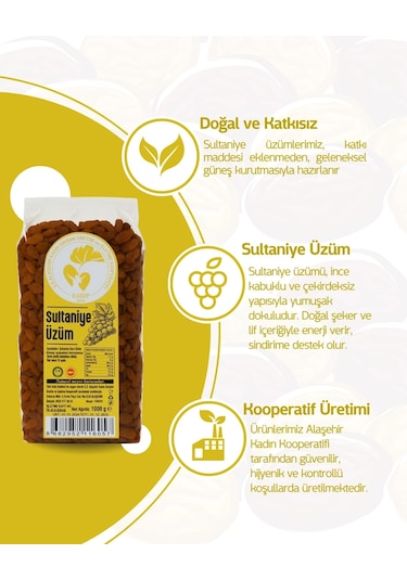 Alaşehir Kadın Kooperatifi Sultaniye Kuru Üzüm 1 KG
