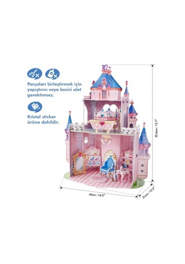 E1623H Cubic Fun. Prenses Gizli Bahçe Şatosu 92 Parça. 3 Boyutlu