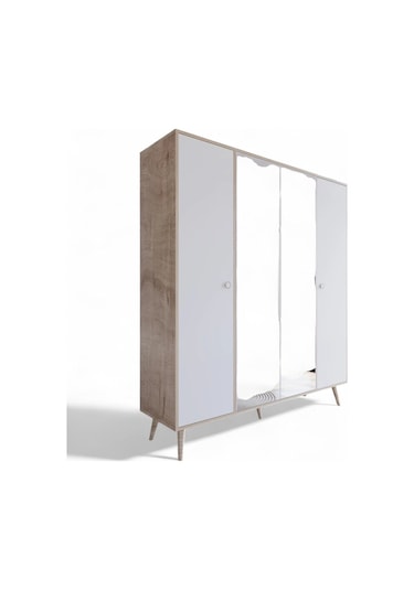 Floradesign Aden 4 Dört Kapaklı Aynalı Gardırop /elbise Dolabı / Gardırop