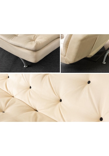 Pafu Rivo Üçlü Yataklı Koltuk - Soho Krem Krem