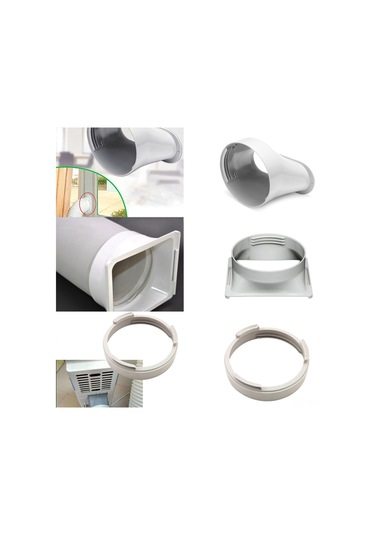 Suofeng Ac Exhaust Hose Connector Ellipse Tip - 13cm Diametre Borular İçin, Sabit Bağlantı, Isı Kaçakını Önler, Beyaz Abs Malzeme