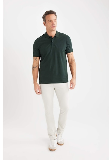 DeFacto %100 Pamuk Regular Fit Polo Yaka Kısa Kollu Basic Düz Pike Kumaş Tişört C1293AX25SPGN1214 DeFacto %100 Pamuk Regular Fit Polo Yaka Kısa Kollu Basic Düz Pike Kumaş Tişört C1293AX25SPGN1214