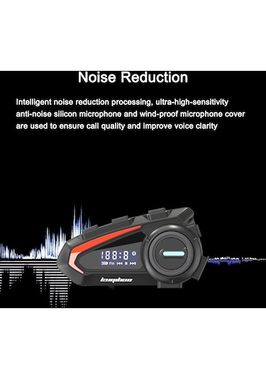 Hallow Kuqıbao K20 Bluetooth Motosiklet İnterkom Siyah