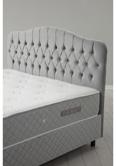 150x200 Vassi Baza+başlık+sonta Yatak Gri