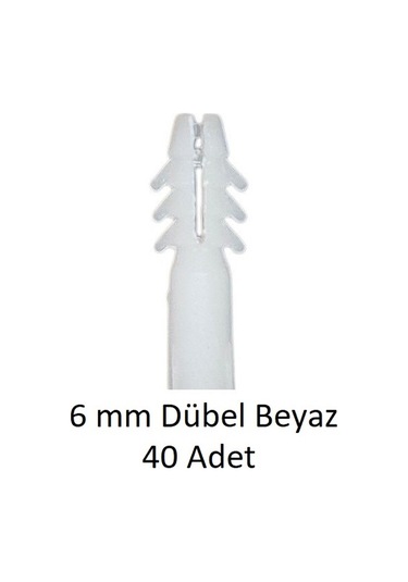 Dübel, 6 Mm Beyaz Dübel, 40 Adet