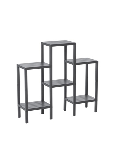 6 Raflı - Gri Modüler Ünite Plastik 108x100x29 Cm A Stili