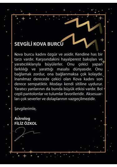 14 Ayar Sarı Altın Kova Burç Kolye