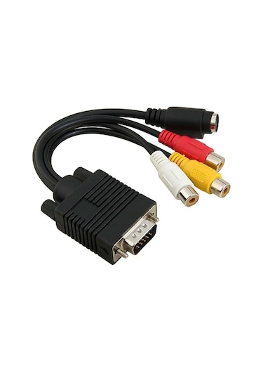 VGA SVGA S Video 3 RCA Dönüştürücü AV Kablo Adaptörü