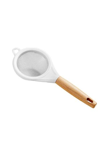 Ulzyvf Ve Un Süzgeçi Paslanmaz Çelik Saplı Fırın Eleği - Ahşap Tutacaklı 25x10cm Mutfak Elek Süzgeç - Qs Ahşap