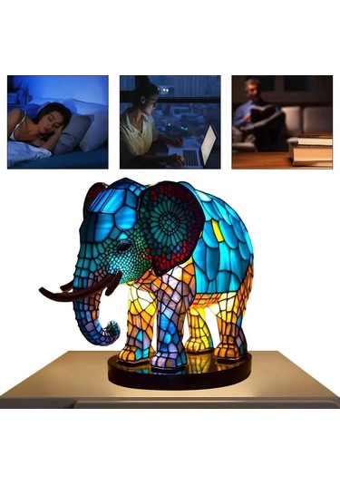 Suofeng Elefant Figürü, Resin Materyal, Aydınlatabilir Dekoratif Noche, Ev Dekoru Ve Masaüstü Süs, Renkli Işıklı Dekorasyon Diğer